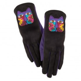 Laurel Burch Furry Dog on Black Women's Mittens Laurel Burch Furry Dog on Black Women's Mittens